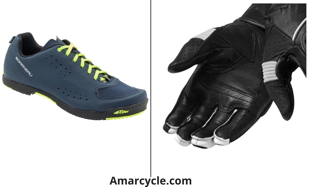 Shoes and gloves for cycling